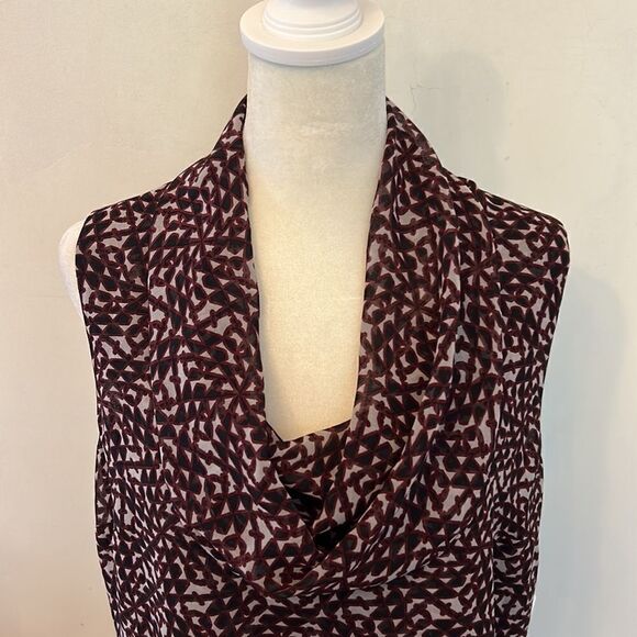 CABI Sakura red sheer sleeveless lattice blouse Size M New - Picture 3 of 10